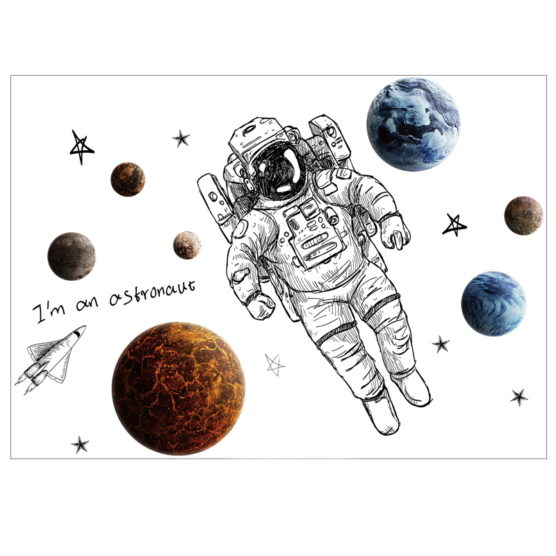 Astronaut and Planets Wall Sticker