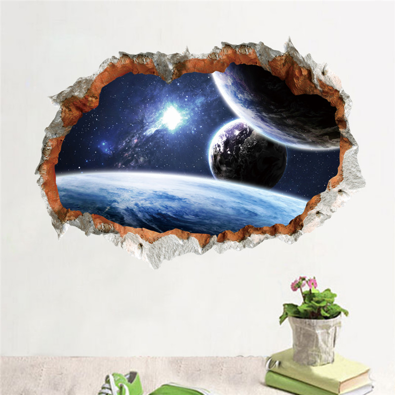 Outer Space Precipice Wall Sticker with 3D Effect